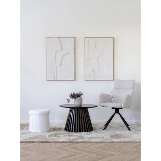 Set 2 scaune din Metal Negru si Stofa Gri H95xL61xA61cm Cordoba