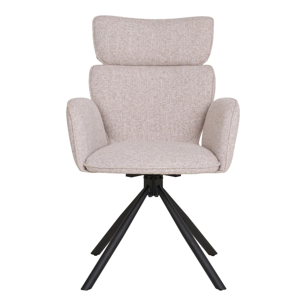 Set 2 scaune din Metal Negru si Stofa Gri H95xL61xA61cm Cordoba