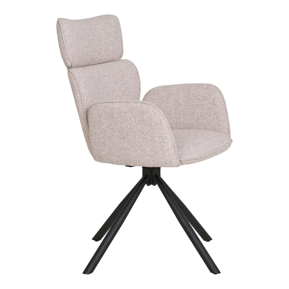 Set 2 scaune din Metal Negru si Stofa Gri H95xL61xA61cm Cordoba