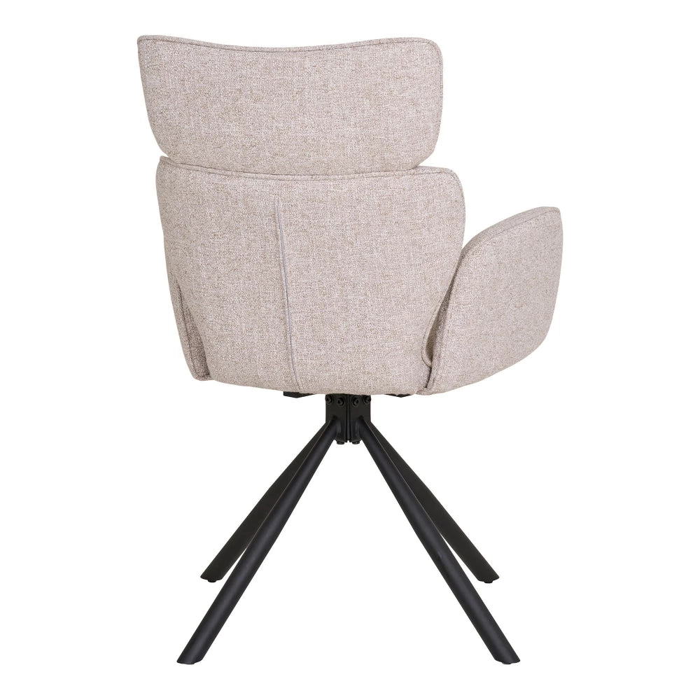 Set 2 scaune din Metal Negru si Stofa Gri H95xL61xA61cm Cordoba