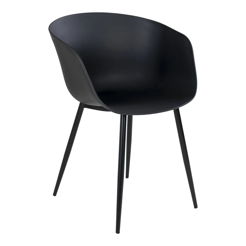 Set 2 scaune de exterior din Metal Negru si Polipropilena Negru H79xL54.5xA53cm Roda