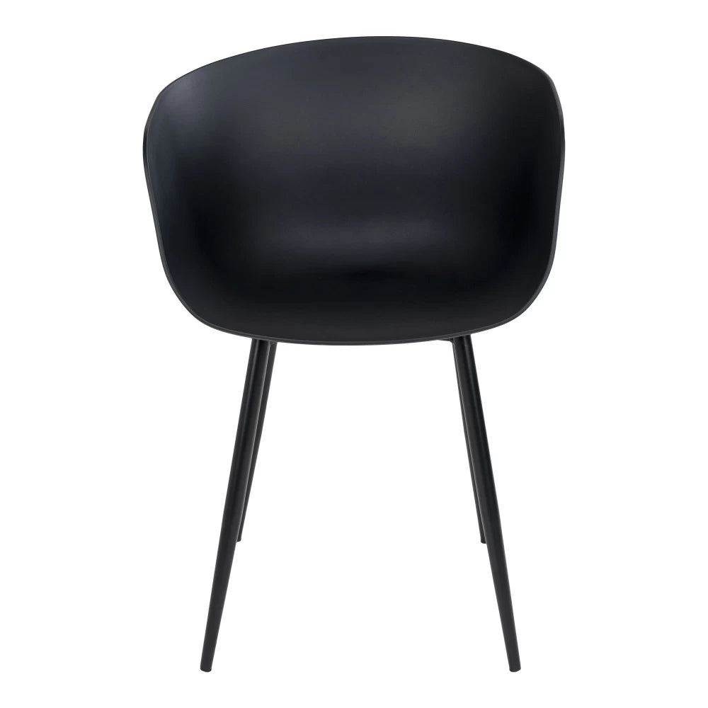 Set 2 scaune de exterior din Metal Negru si Polipropilena Negru H79xL54.5xA53cm Roda