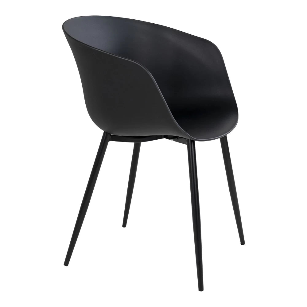 Set 2 scaune de exterior din Metal Negru si Polipropilena Negru H79xL54.5xA53cm Roda