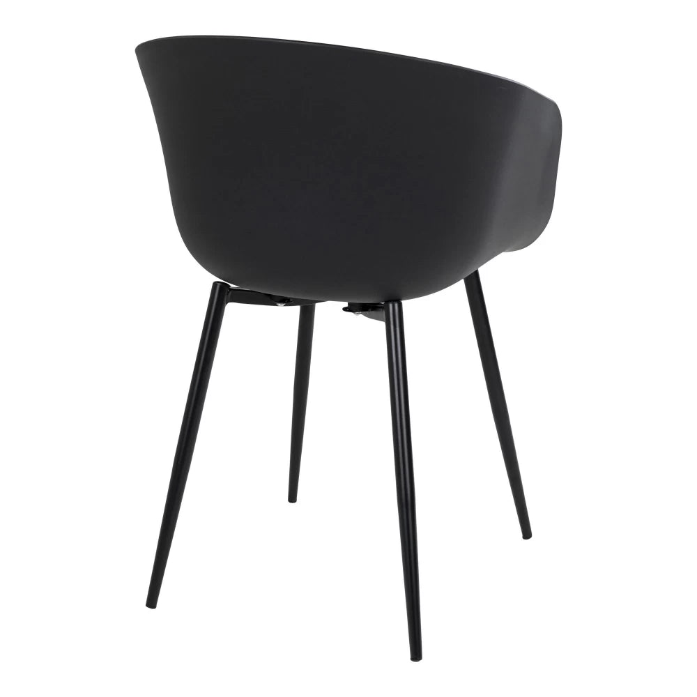 Set 2 scaune de exterior din Metal Negru si Polipropilena Negru H79xL54.5xA53cm Roda