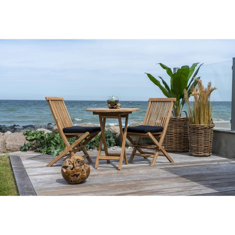 Set 2 scaune de exterior din Lemn de tec Maro H89xL46xA62cm Toledo