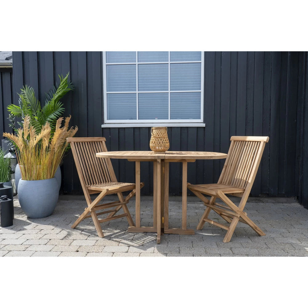 Set 2 scaune de exterior din Lemn de tec Maro H89xL46xA62cm Toledo