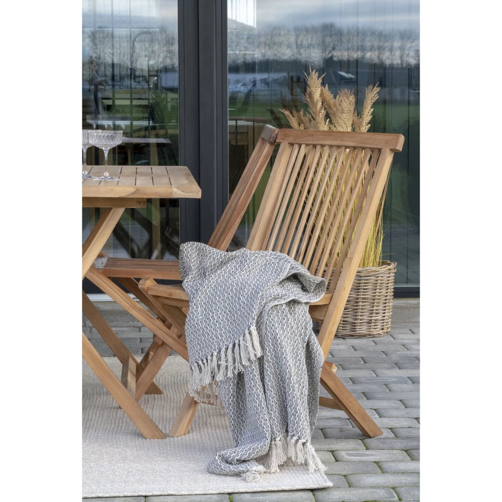 Set 2 scaune de exterior din Lemn de tec Maro H89xL46xA62cm Toledo