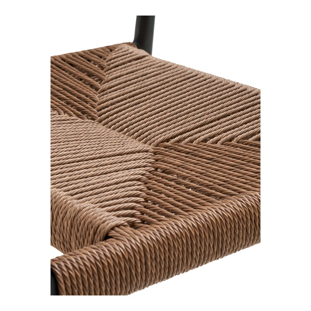 Set 2 scaune de exterior din Metal Negru si Ratan Maro H78xL57xA60cm Canari