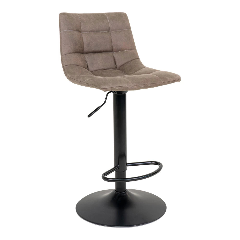 Set 2 scaune de bar din Metal Negru si Microfibra Maro H88-108xL45xA43cm Middelfart
