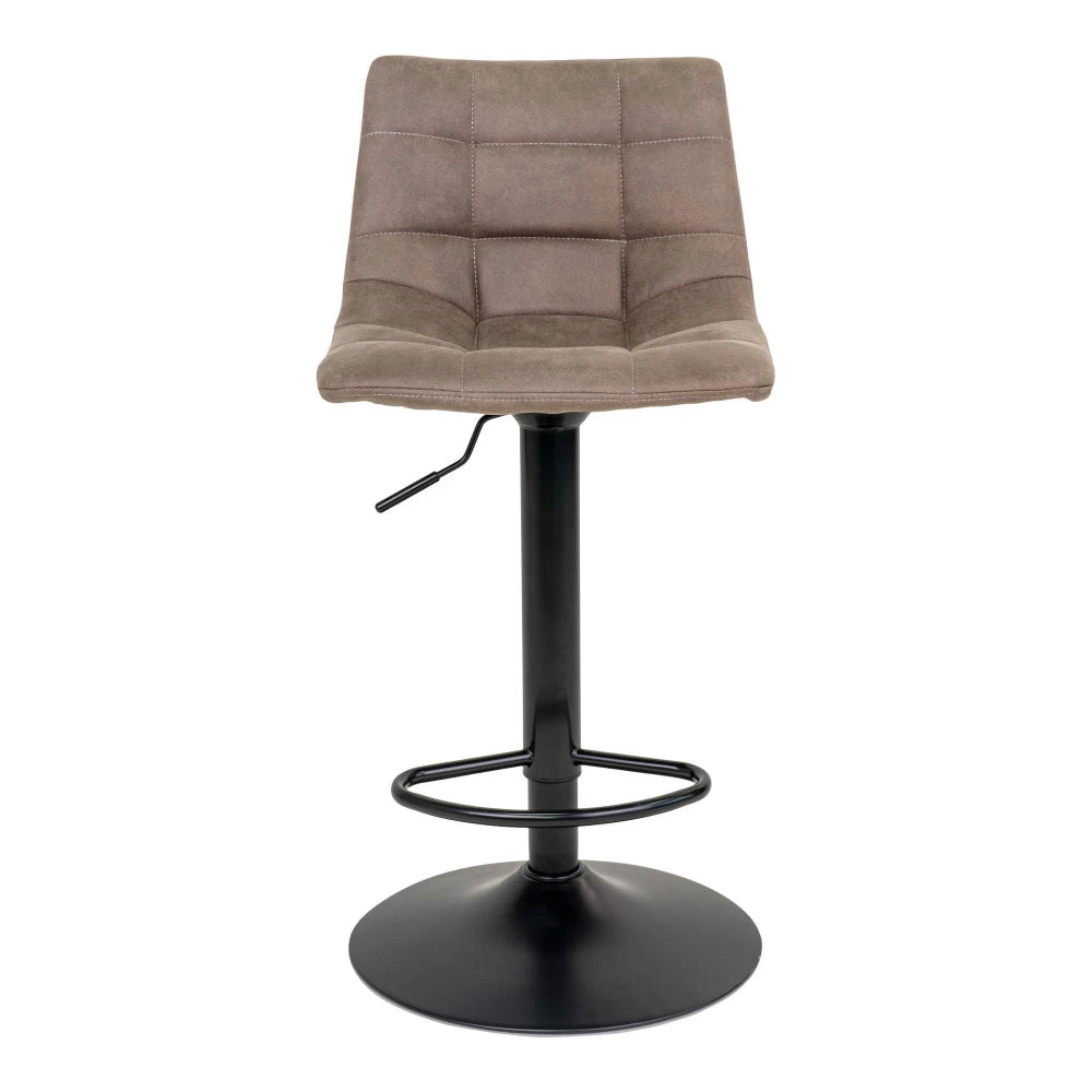 Set 2 scaune de bar din Metal Negru si Microfibra Maro H88-108xL45xA43cm Middelfart