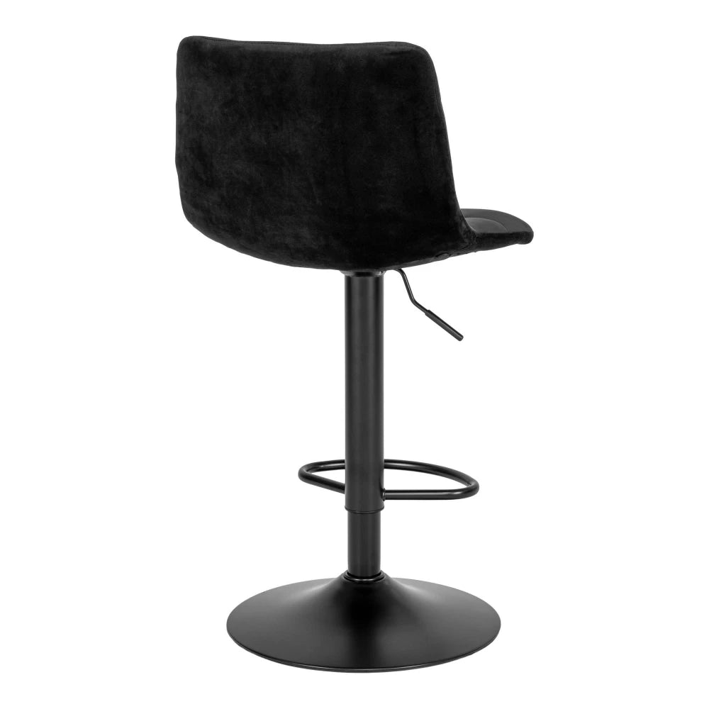 Set 2 scaune de bar din Metal Negru si Catifea Negru H88-108xL45xA43cm Middelfart