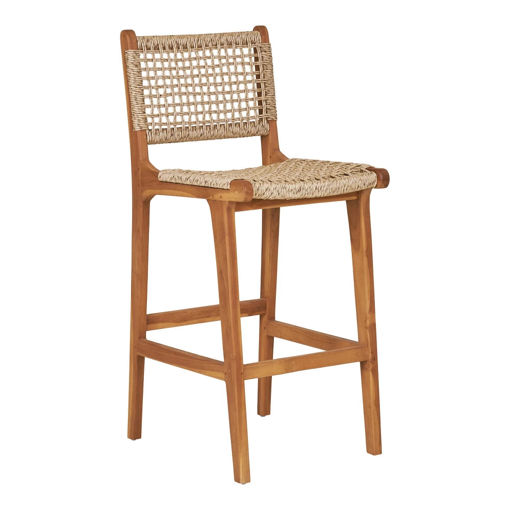 Scaun de insula din Lemn de tec Maro si Ratan Maro H94xL45xA50cm Derby