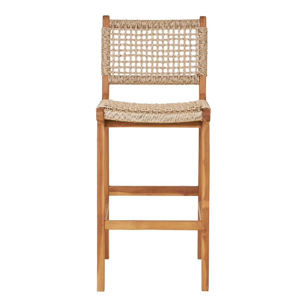 Scaun de insula din Lemn de tec Maro si Ratan Maro H94xL45xA50cm Derby