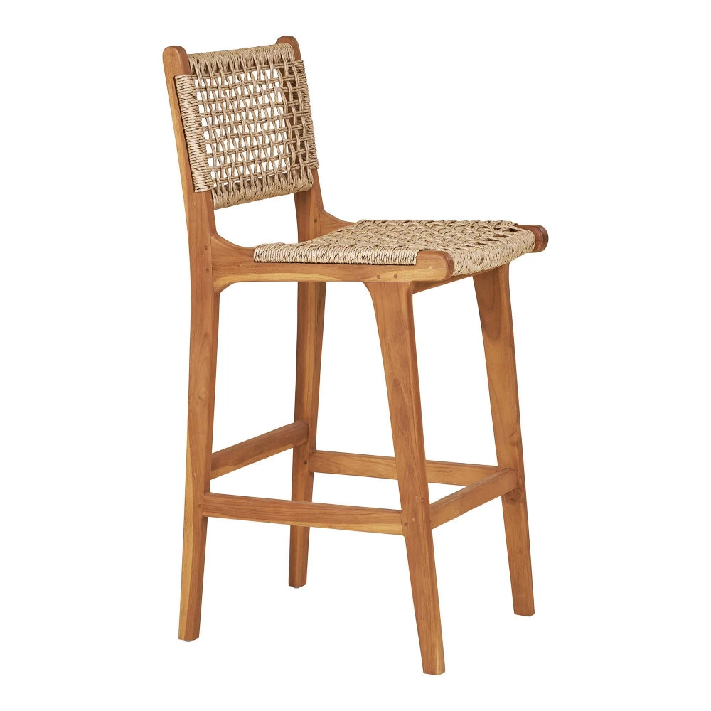 Scaun de insula din Lemn de tec Maro si Ratan Maro H94xL45xA50cm Derby