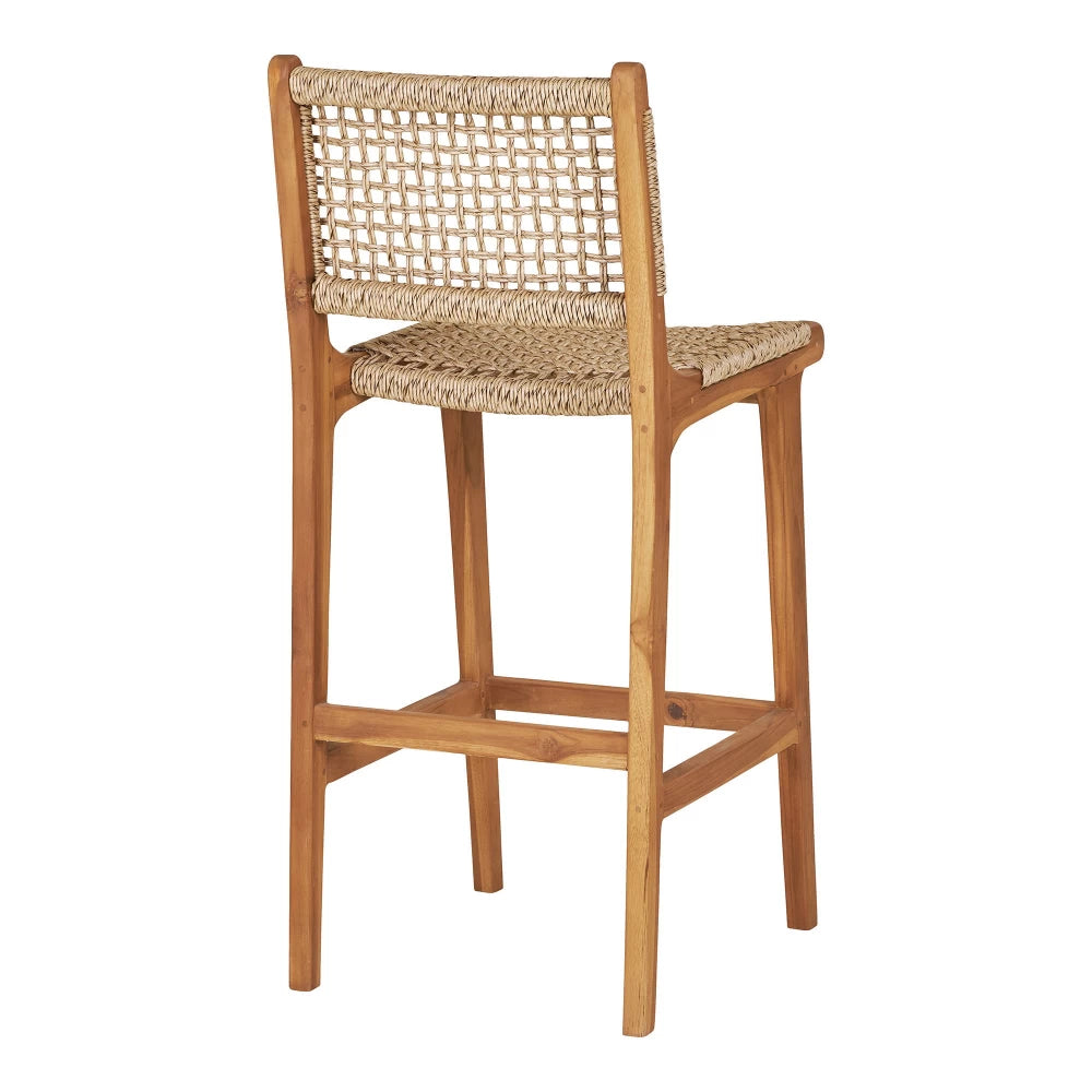 Scaun de insula din Lemn de tec Maro si Ratan Maro H94xL45xA50cm Derby
