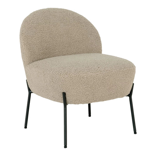 Fotoliu din Metal Negru si Blana sintetica Bej H71xL57xA66cm Merida
