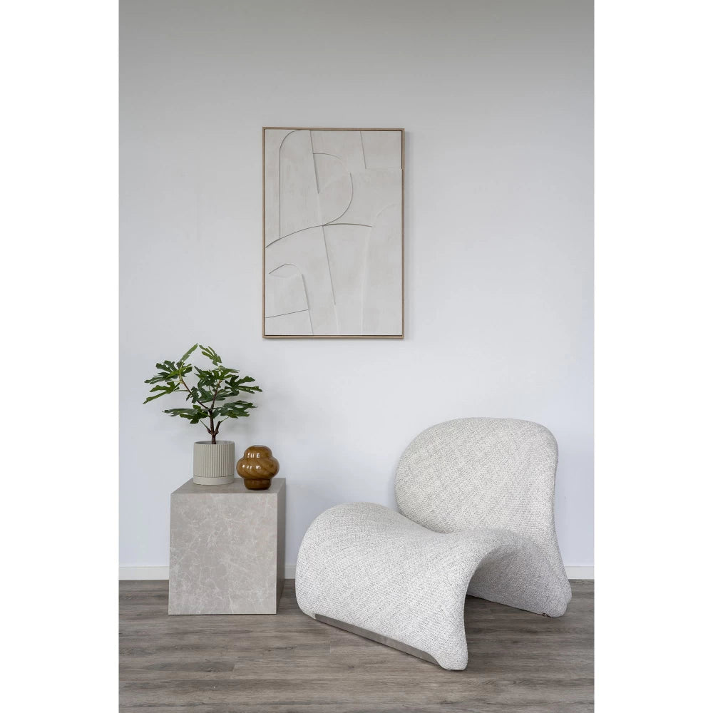 Fotoliu din Placaj/Spuma Crem si Stofa Crem H72xL84xA76cm Sofia