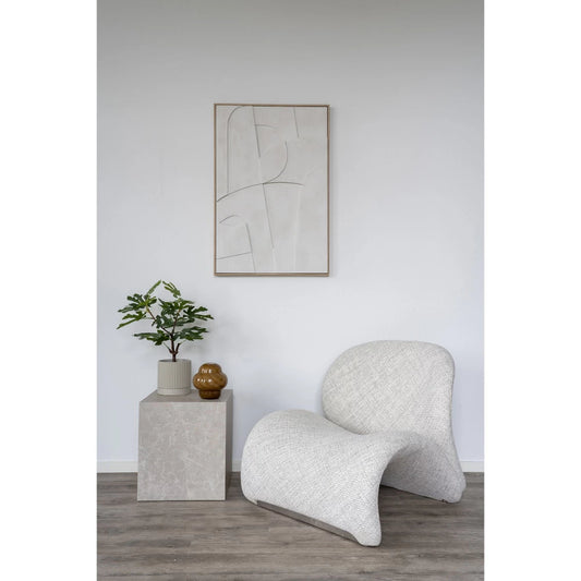 Fotoliu din Placaj/Spuma Crem si Stofa Crem H72xL84xA76cm Sofia