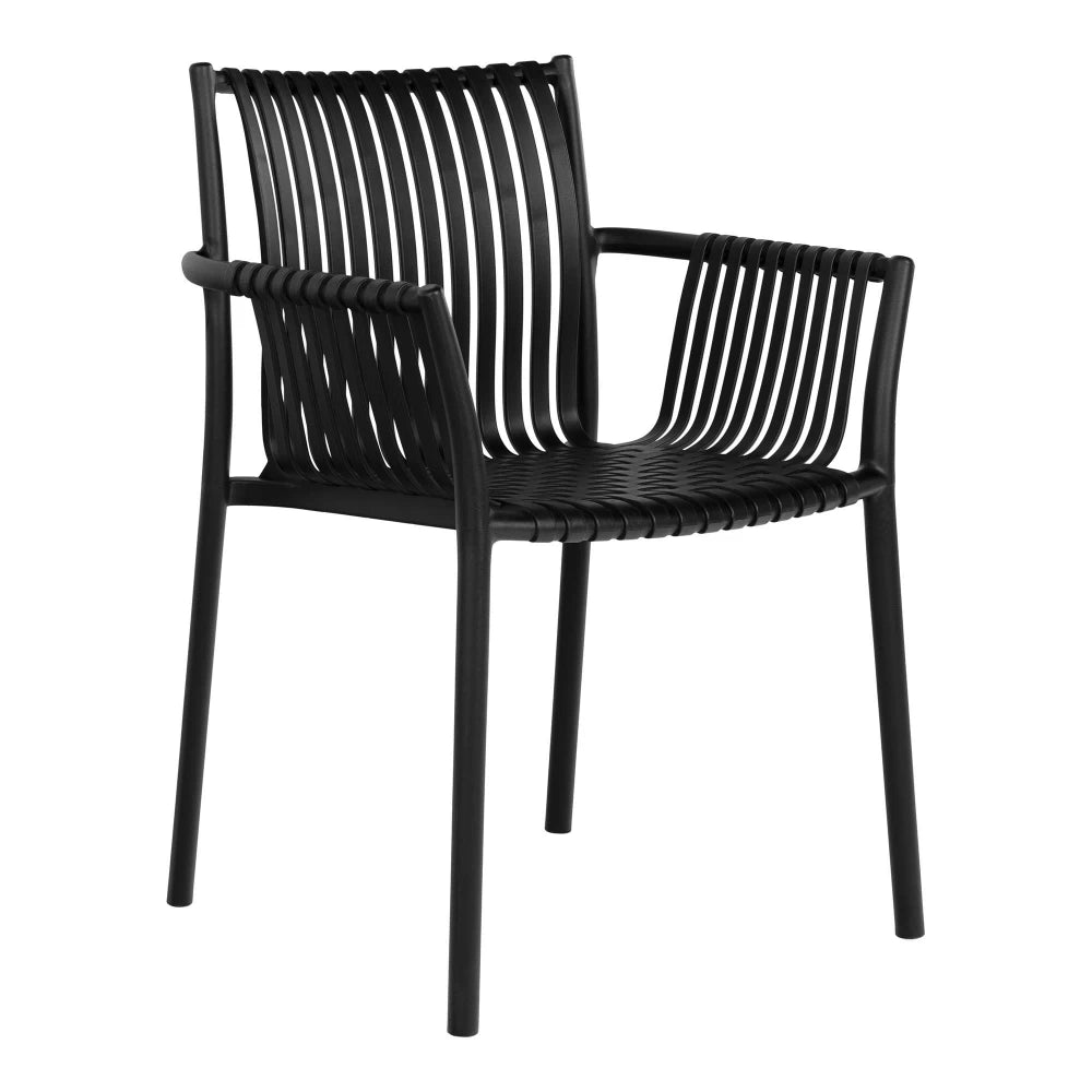 Set 4 scaune de exterior din Polipropilena Negru H82.5xL59.5cm Tulsa