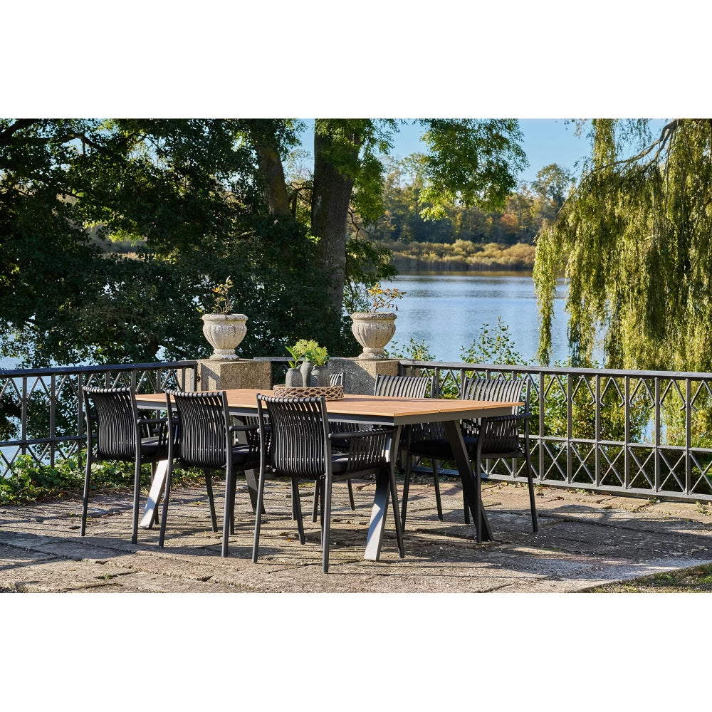 Set 4 scaune de exterior din Polipropilena Negru H82.5xL59.5cm Tulsa