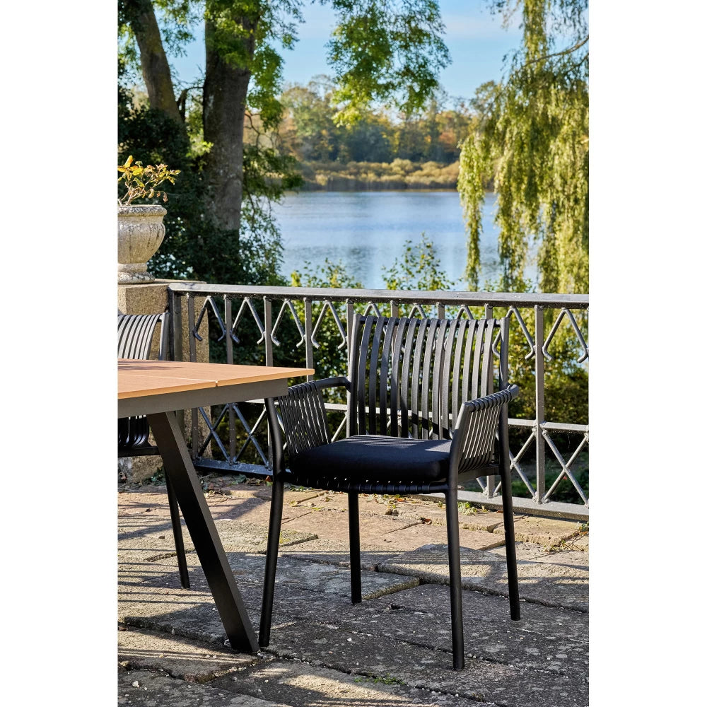 Set 4 scaune de exterior din Polipropilena Negru H82.5xL59.5cm Tulsa