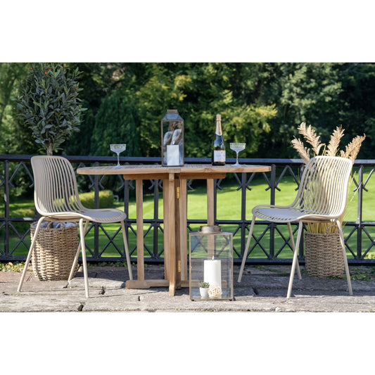 Set 4 scaune de exterior din Metal Bej si Polipropilena Bej H82xL55cm Branson