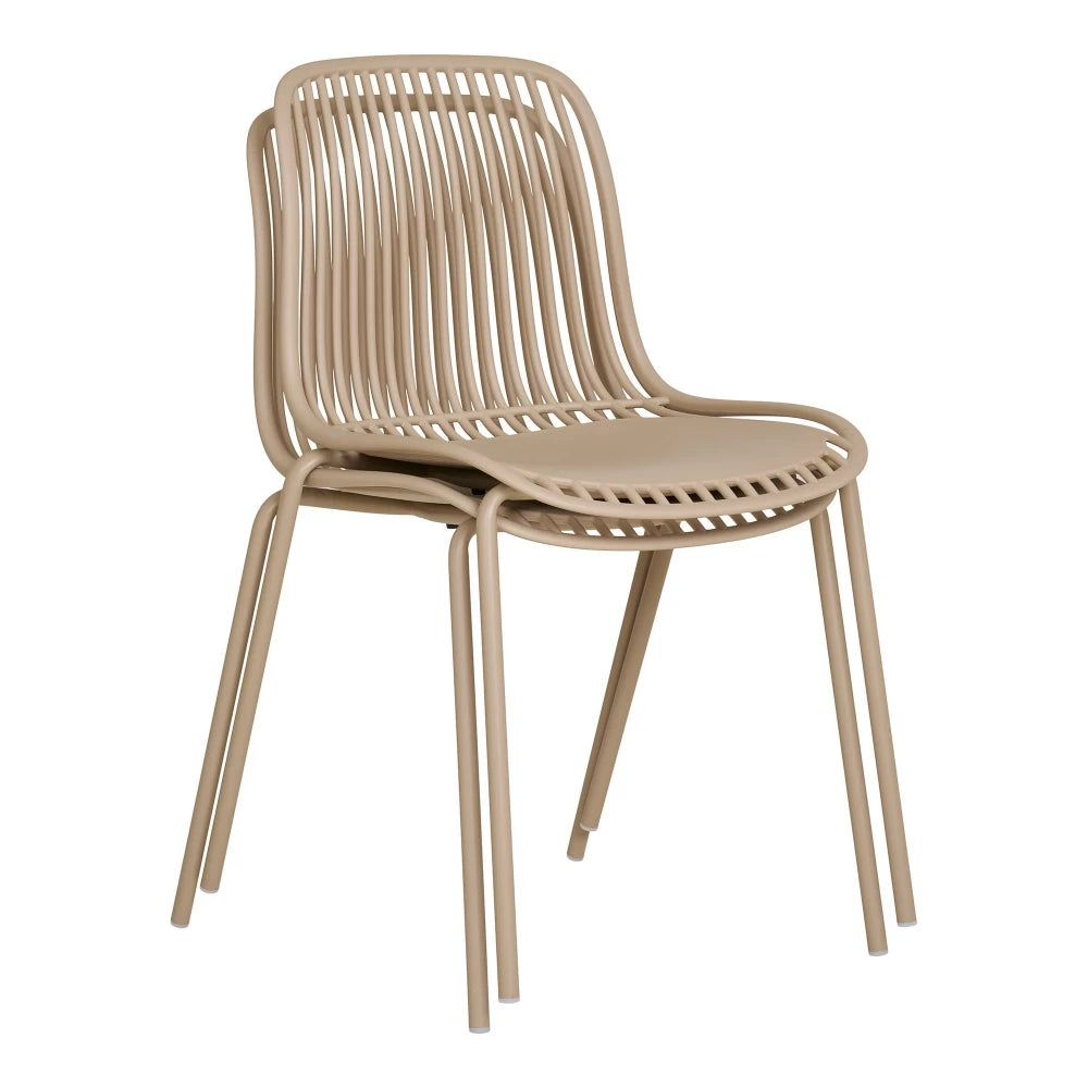 Set 4 scaune de exterior din Metal Bej si Polipropilena Bej H82xL55cm Branson