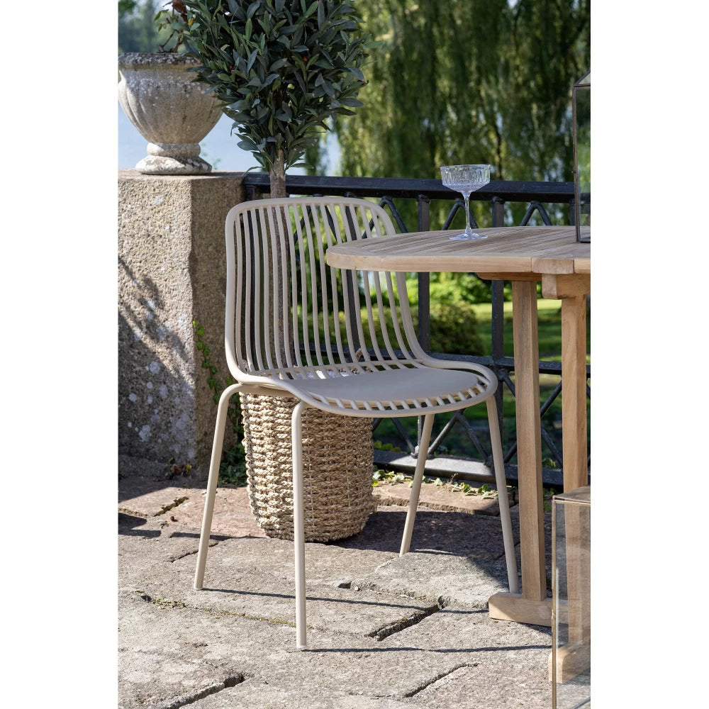 Set 4 scaune de exterior din Metal Bej si Polipropilena Bej H82xL55cm Branson