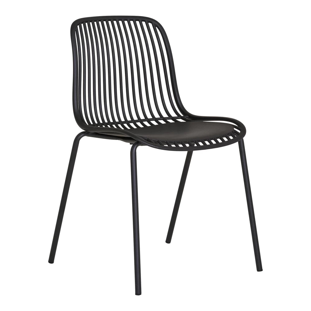 Set 4 scaune de exterior din Metal Negru si Polipropilena Negru H82xL55cm Branson