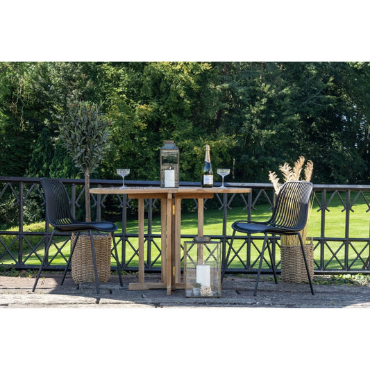 Set 4 scaune de exterior din Metal Negru si Polipropilena Negru H82xL55cm Branson