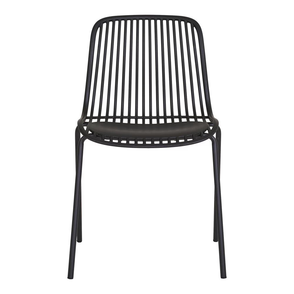 Set 4 scaune de exterior din Metal Negru si Polipropilena Negru H82xL55cm Branson