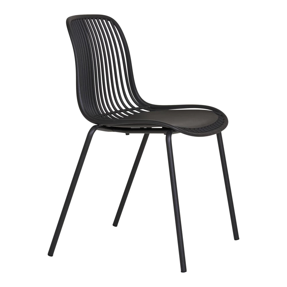 Set 4 scaune de exterior din Metal Negru si Polipropilena Negru H82xL55cm Branson