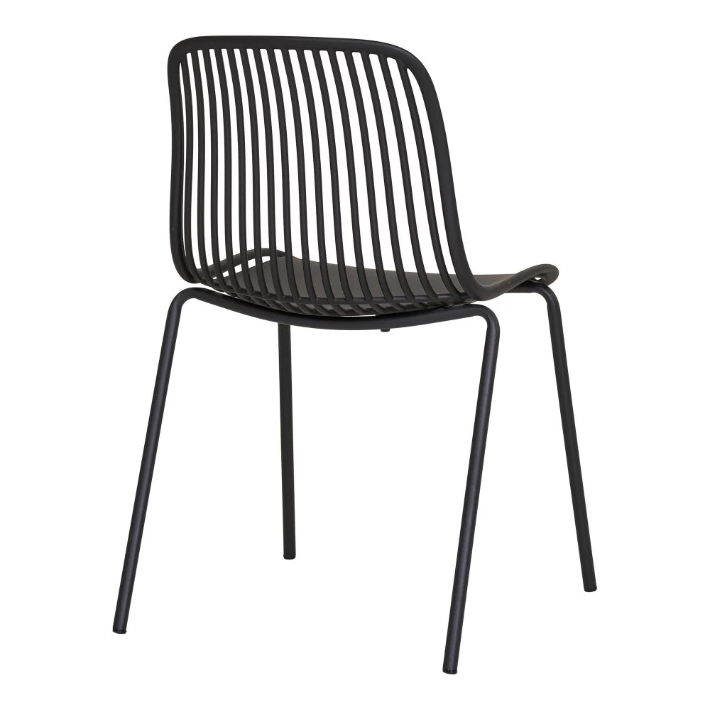 Set 4 scaune de exterior din Metal Negru si Polipropilena Negru H82xL55cm Branson