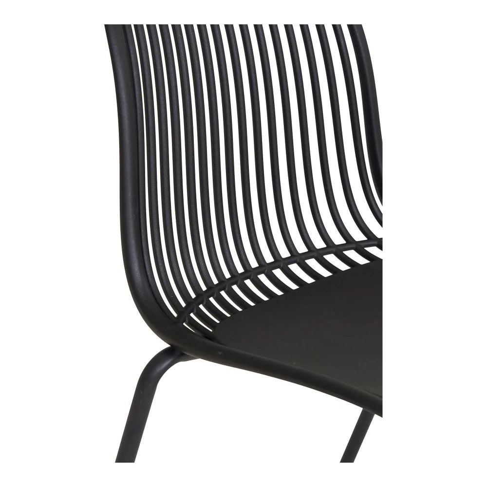 Set 4 scaune de exterior din Metal Negru si Polipropilena Negru H82xL55cm Branson