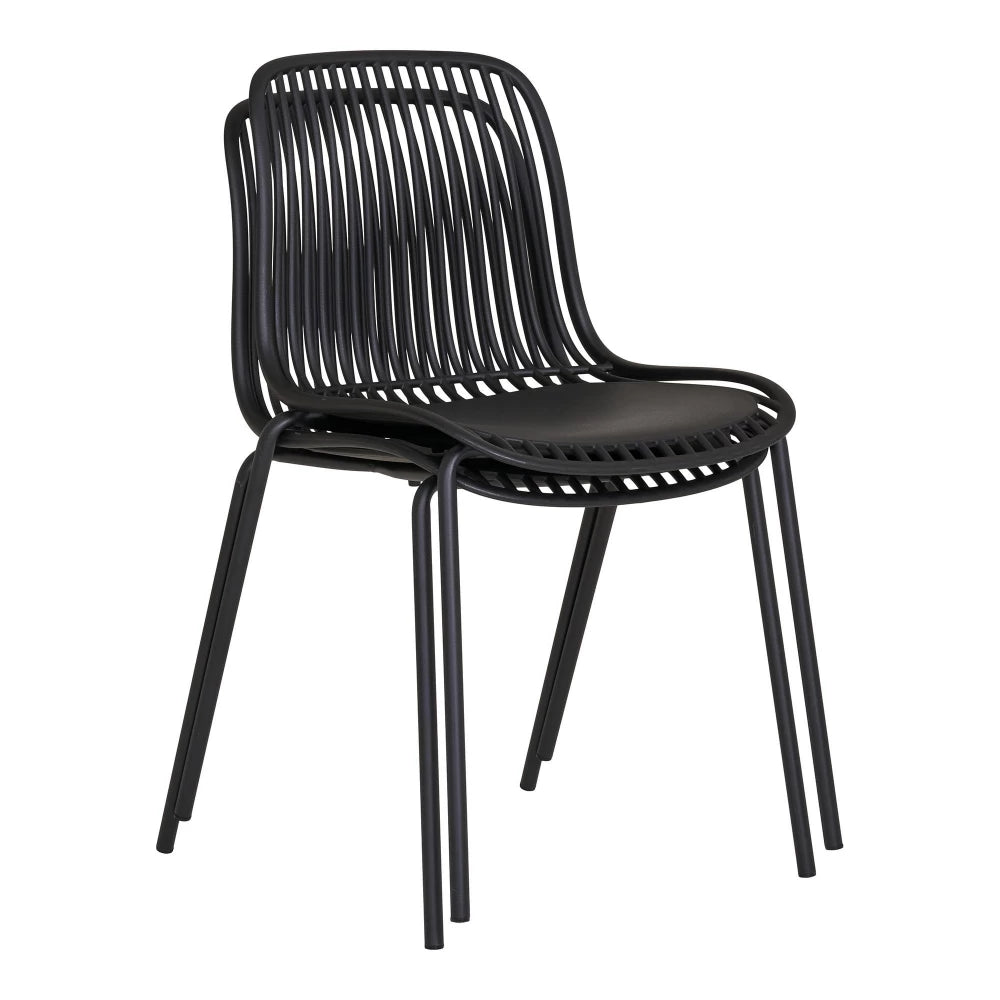 Set 4 scaune de exterior din Metal Negru si Polipropilena Negru H82xL55cm Branson