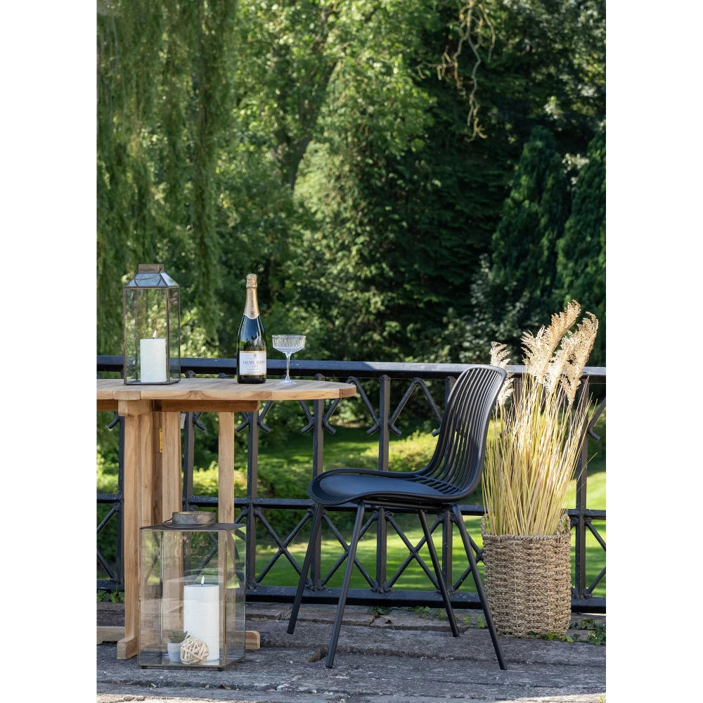 Set 4 scaune de exterior din Metal Negru si Polipropilena Negru H82xL55cm Branson