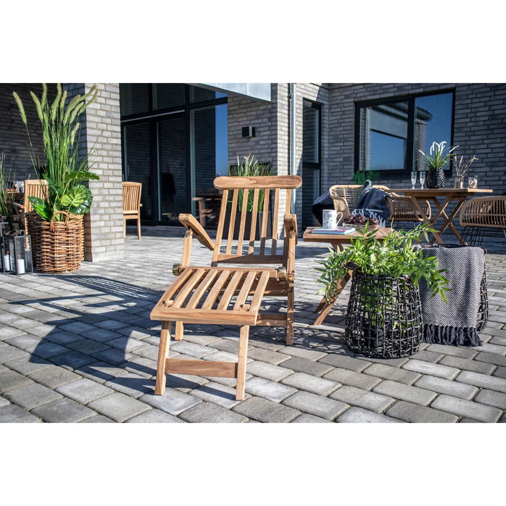 Sezlong de exterior din Lemn de tec Maro H95xL150cm Arrecife