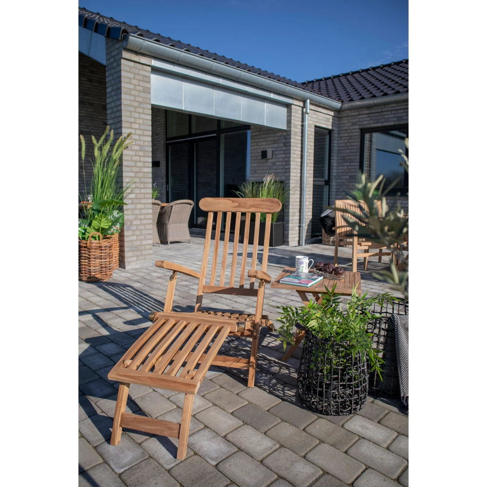 Sezlong de exterior din Lemn de tec Maro H95xL150cm Arrecife