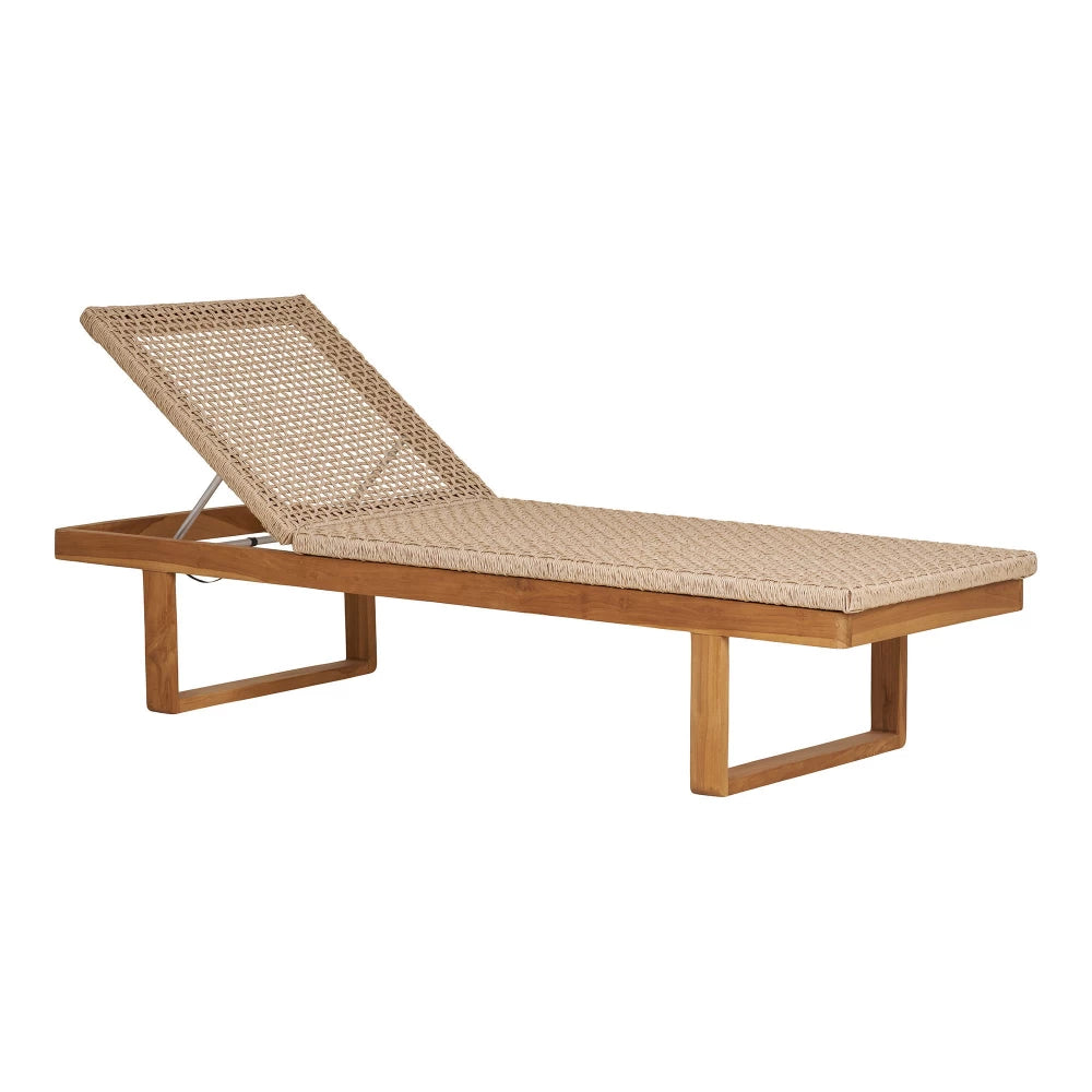Sezlong de exterior din Lemn de tec Maro si Poliratan Maro H38xL190cm Derby