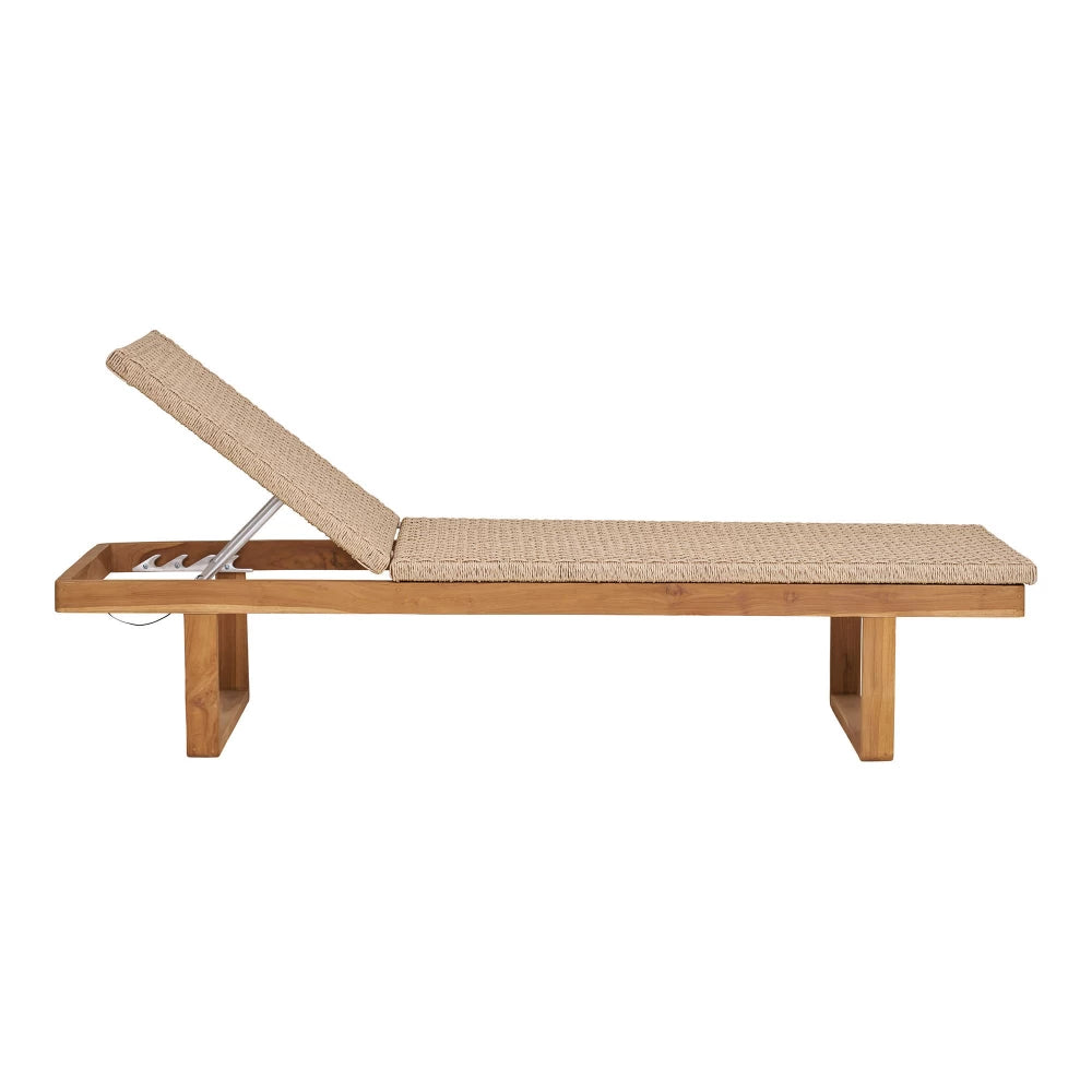 Sezlong de exterior din Lemn de tec Maro si Poliratan Maro H38xL190cm Derby