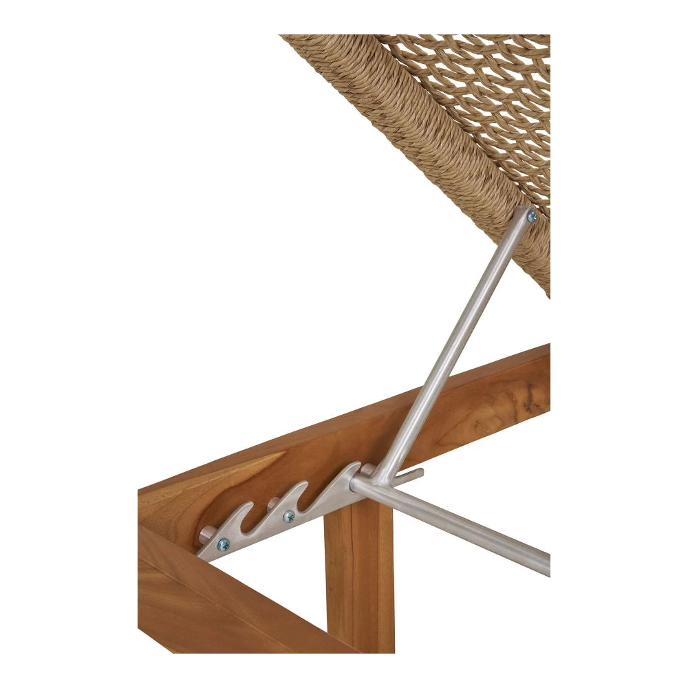 Sezlong de exterior din Lemn de tec Maro si Poliratan Maro H38xL190cm Derby