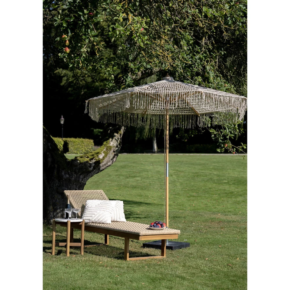 Sezlong de exterior din Lemn de tec Maro si Poliratan Maro H38xL190cm Derby