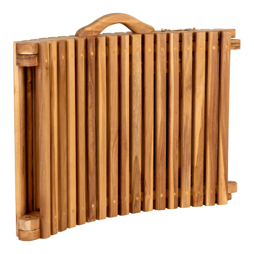 Sezlong de exterior din Lemn de tec Maro si Lemn de tec Maro H25xL160cm Arrieta