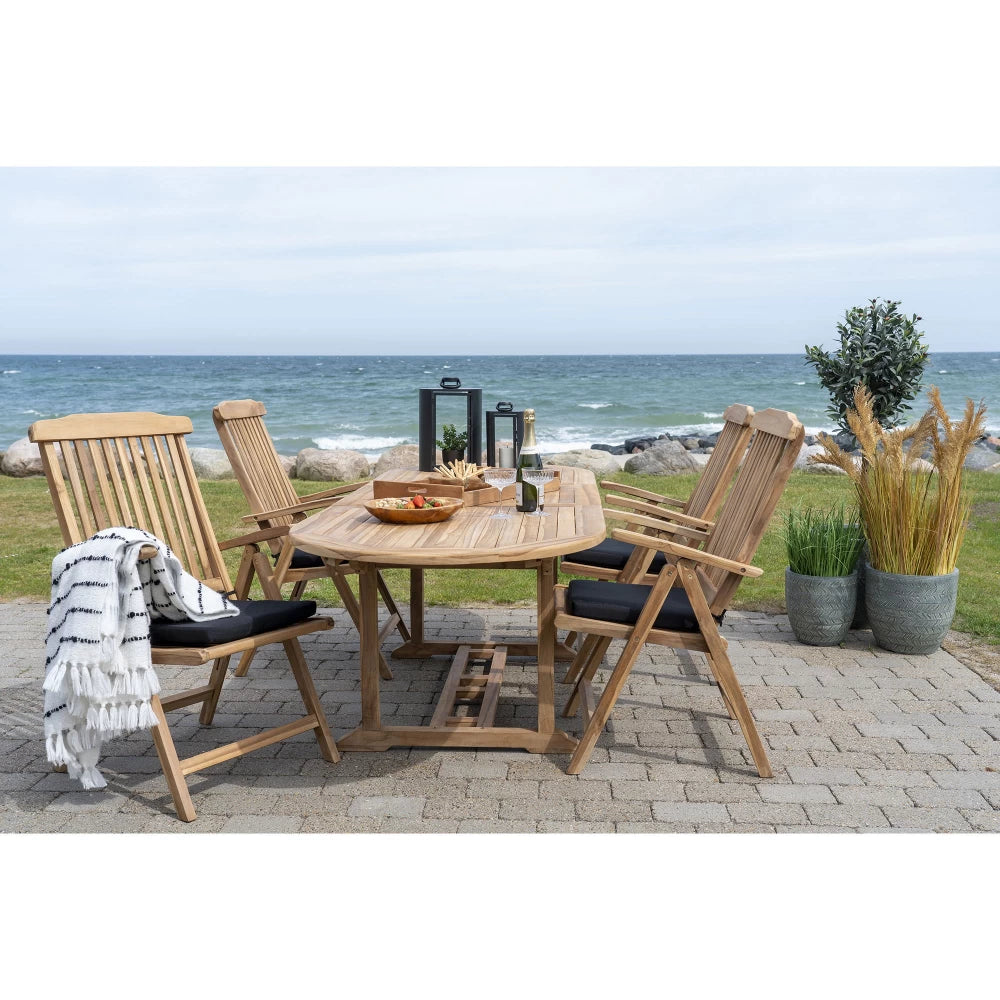 Masa extensibila de exterior din Lemn de tec Maro H75xL180-240cm Salamanca