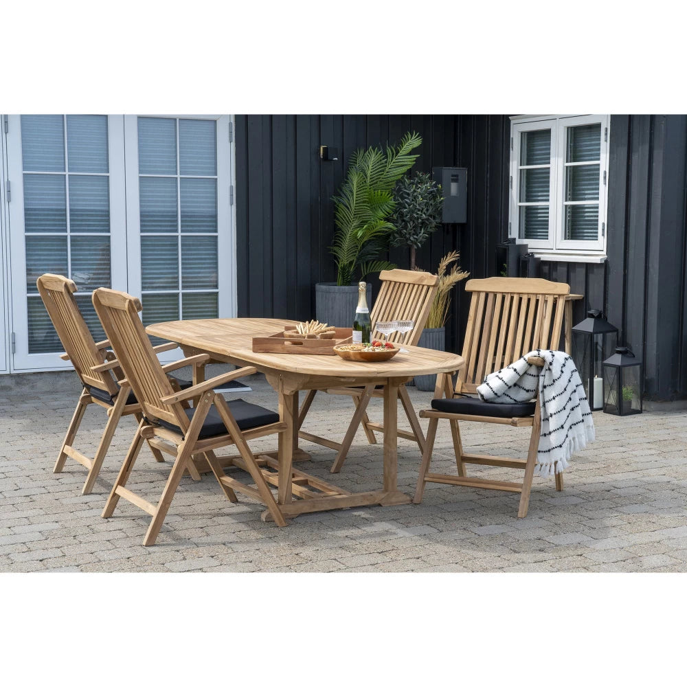 Masa extensibila de exterior din Lemn de tec Maro H75xL180-240cm Salamanca