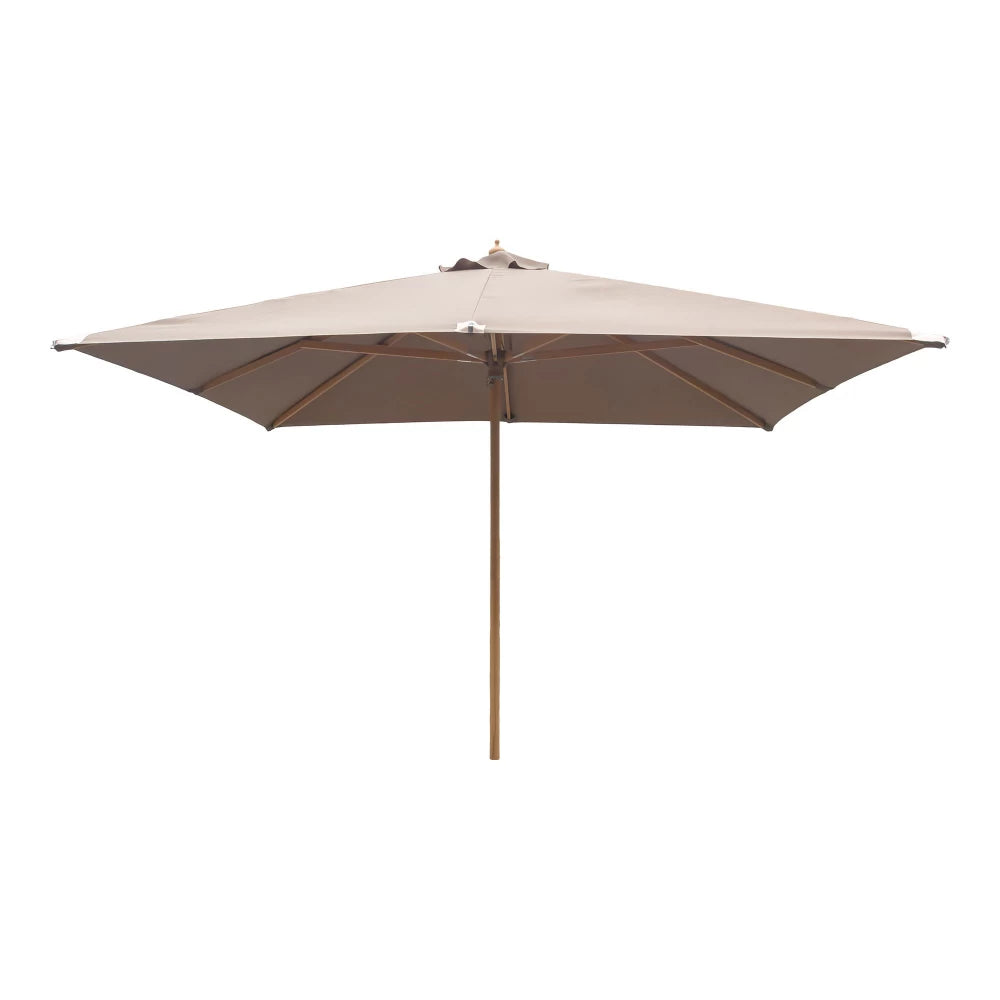 Umbrela de exterior din Lemn/Metal/Poliester Maro/Bej H265xL300cm Orlando