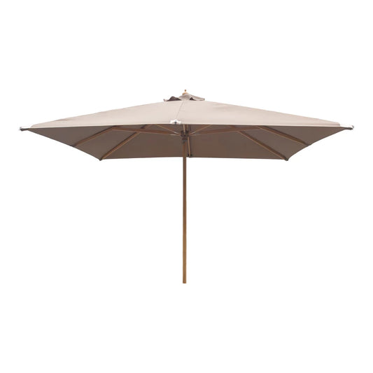 Umbrela de exterior din Lemn/Metal/Poliester Maro/Bej H265xL300cm Orlando