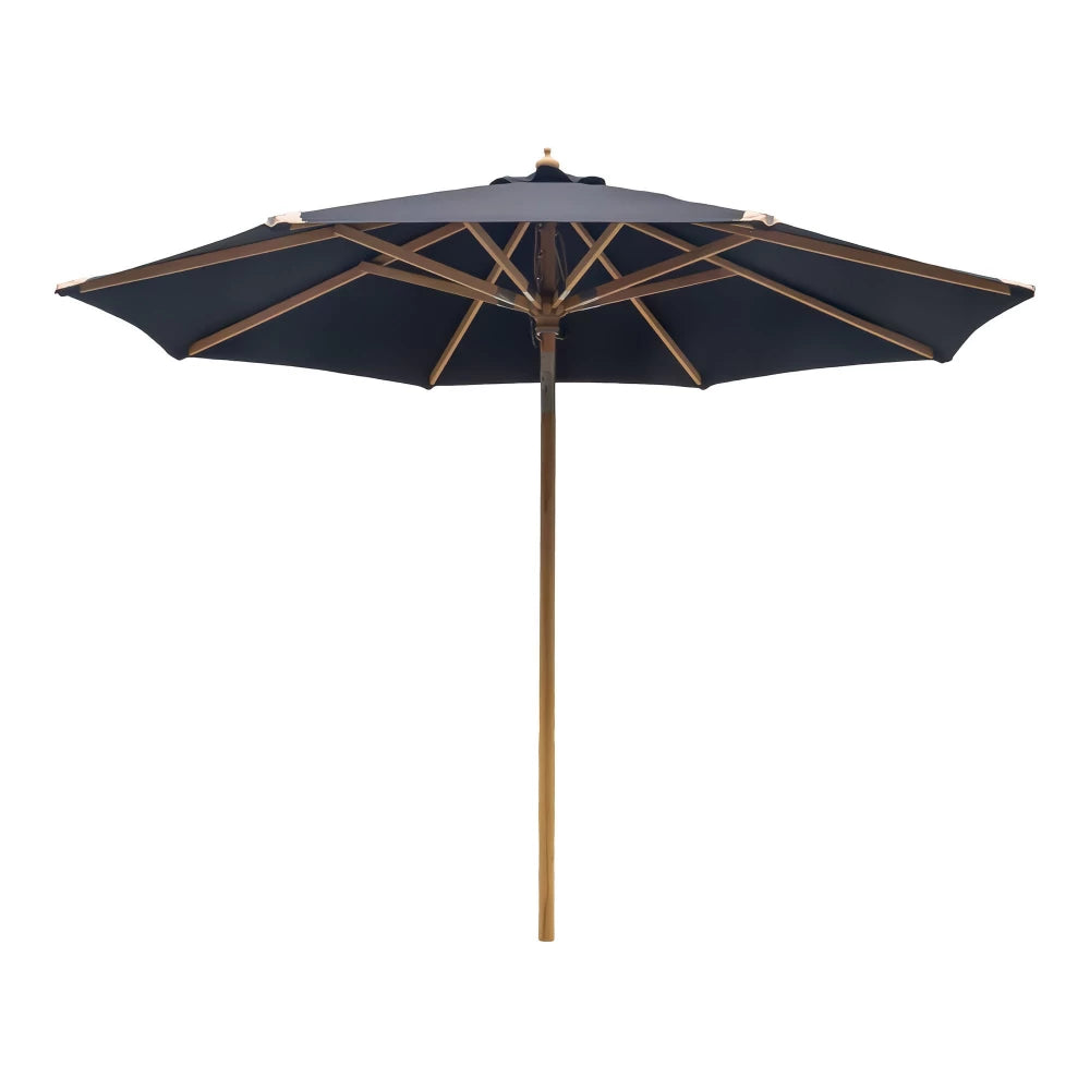 Umbrela de exterior din Lemn/Metal/Poliester Maro/Negru H265xD300cm Austin