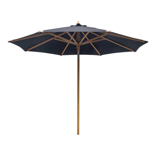 Umbrela de exterior din Lemn/Metal/Poliester Maro/Negru H265xD300cm Austin