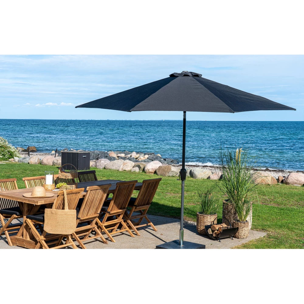 Umbrela de exterior din Metal/Poliester Negru H243xD300cm Houston